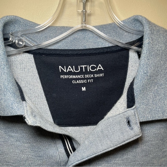 Nautica Performance Deck Polo Shirt Blue Short Sleeve Classic Fit Men’s Medium - Picture 5 of 6